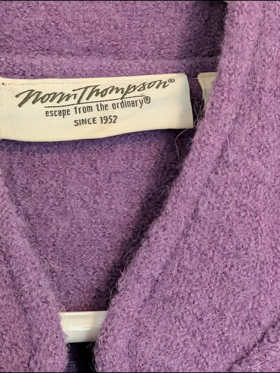 Purple Ladies Wool Button Jacket - Picture 3 of 4